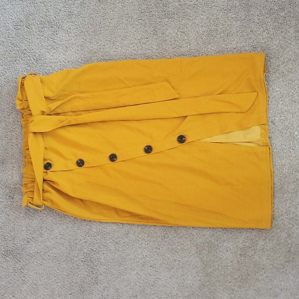 Shein Golden Yellow Asymmetrical Skirt